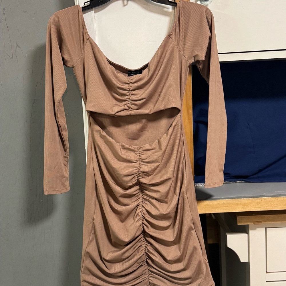 Naked Wardrobe Ruched Bodycon Dress size Large